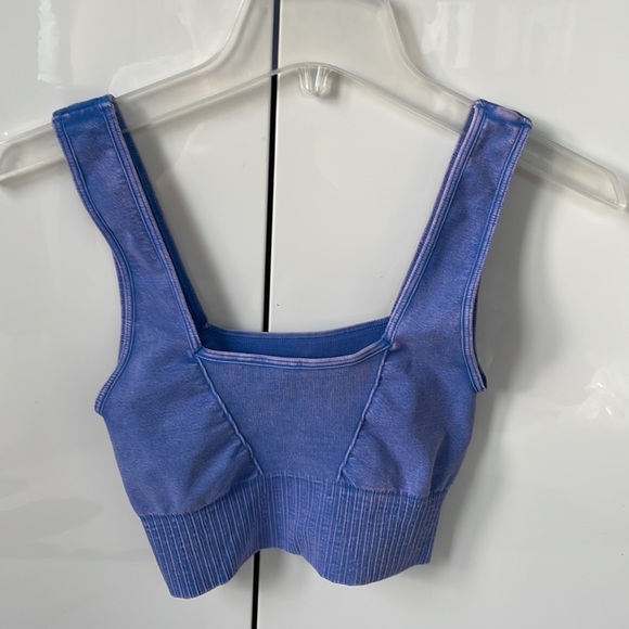 FREE PEOPLE Good Karma Square Neck Bra in Blue/Pink Size-XS/S NWOT - Picture 5 of 15